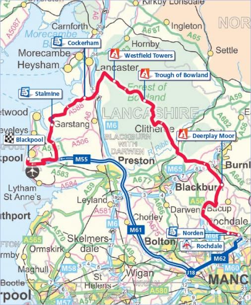 Streckenverlauf Tour of Britain 2010 - Etappe 1
