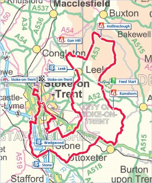 Streckenverlauf Tour of Britain 2010 - Etappe 2