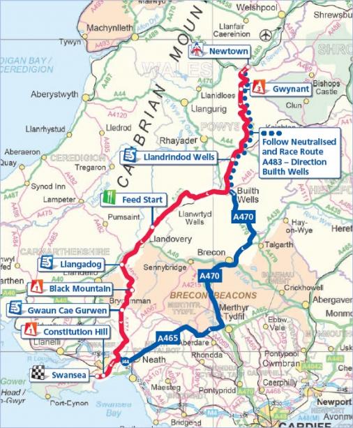 Streckenverlauf Tour of Britain 2010 - Etappe 3