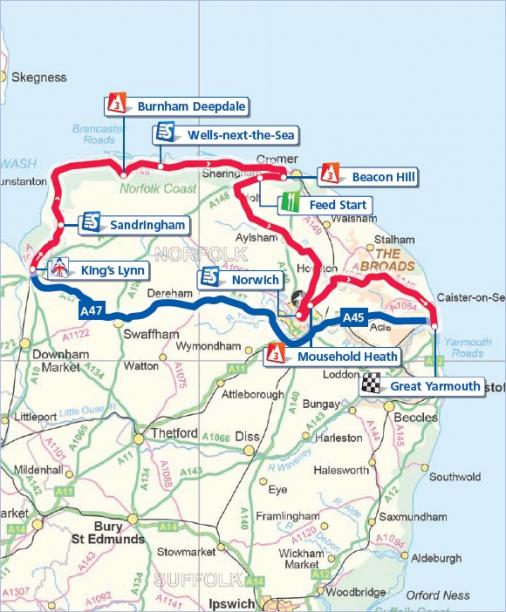 Streckenverlauf Tour of Britain 2010 - Etappe 6