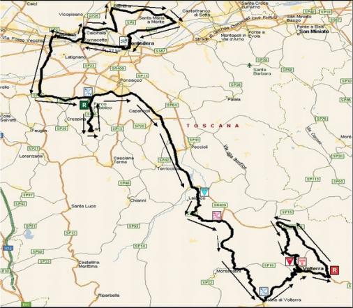 Streckenverlauf Giro della Toscana Int. Femminile 2010 - Etappe 3