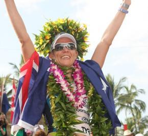 Mirinda Carfrea vor Schweizerin Caroline Steffen beim Ironman Hawaii (Foto: Veranstalter)