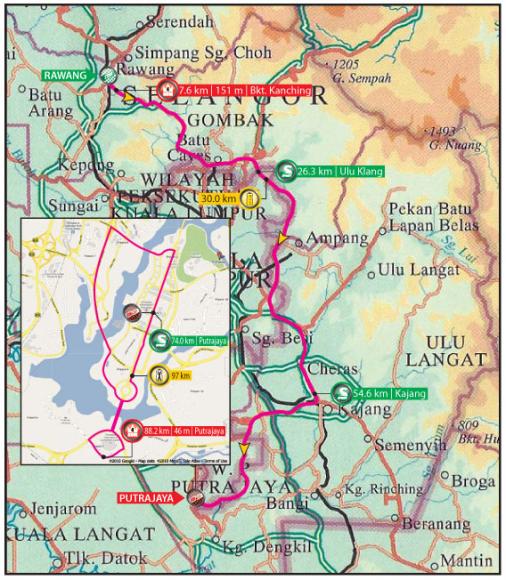 Streckenverlauf Le Tour de Langkawi 2011 - Etappe 6