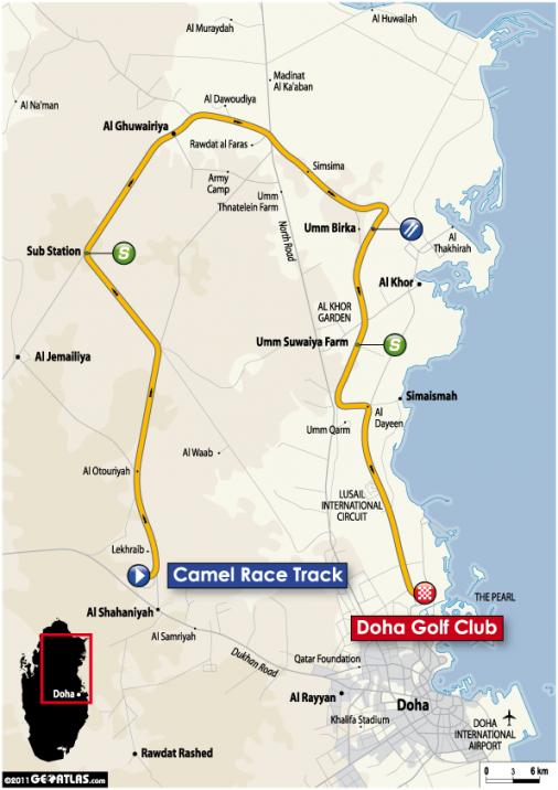 Streckenverlauf Tour of Qatar 2011 - Etappe 2