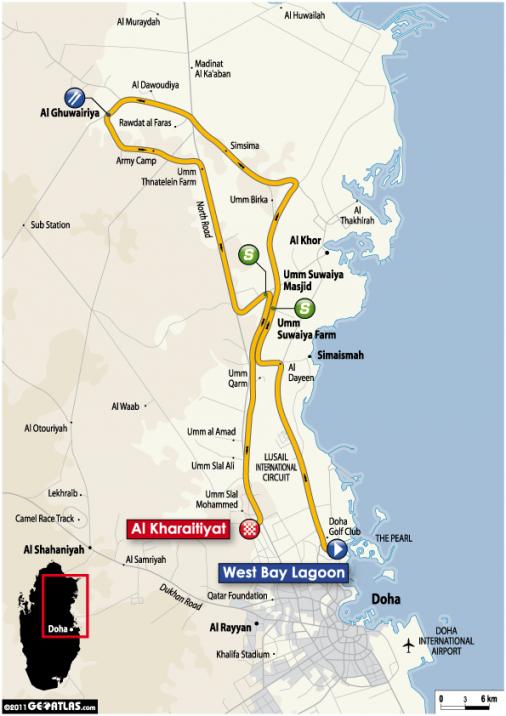 Streckenverlauf Tour of Qatar 2011 - Etappe 4
