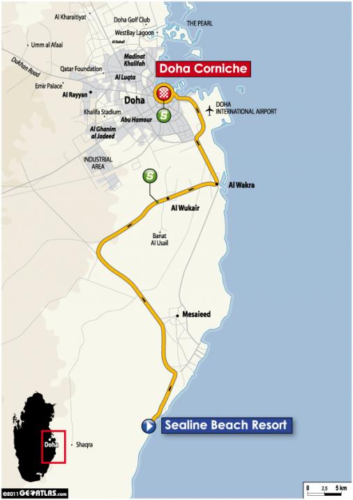 Streckenverlauf Tour of Qatar 2011 - Etappe 5