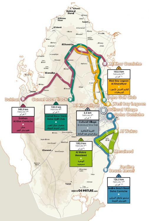 Streckenverlauf Tour of Qatar 2011