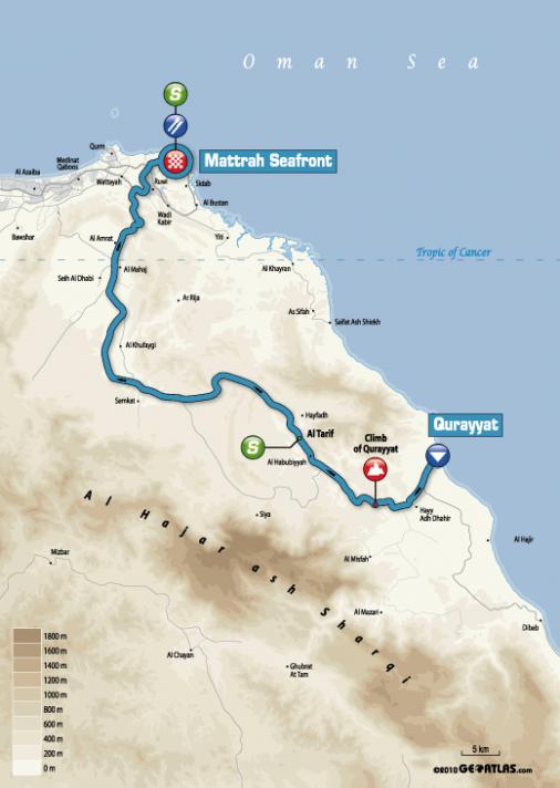 Streckenverlauf Tour of Oman 2011 - Etappe 6