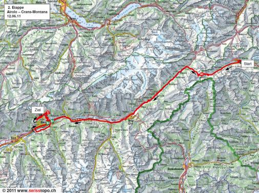 Streckenverlauf Tour de Suisse 2011 - Etappe 2