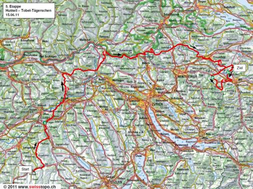 Streckenverlauf Tour de Suisse 2011 - Etappe 5