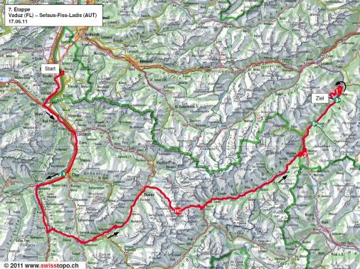 Streckenverlauf Tour de Suisse 2011 - Etappe 7