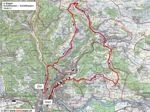 Streckenverlauf Tour de Suisse 2011 - Etappe 9