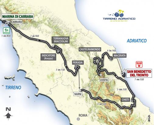 Die Strecke von Tirreno-Adriatico 2011
