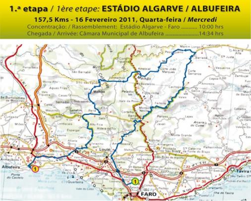Streckenverlauf Volta ao Algarve 2011 - Etappe 1