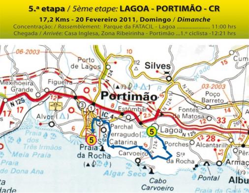 Streckenverlauf Volta ao Algarve 2011 - Etappe 5