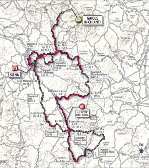 Streckenverlauf Strade Bianche 2011