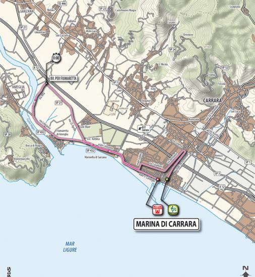 Streckenverlauf Tirreno - Adriatico 2011 - Etappe 1