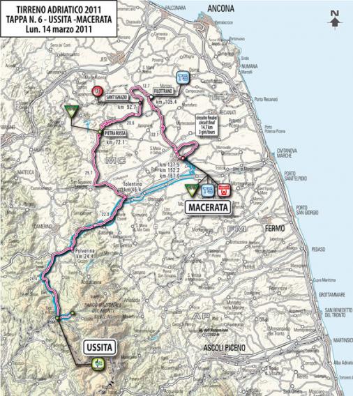 Streckenverlauf Tirreno - Adriatico 2011 - Etappe 6