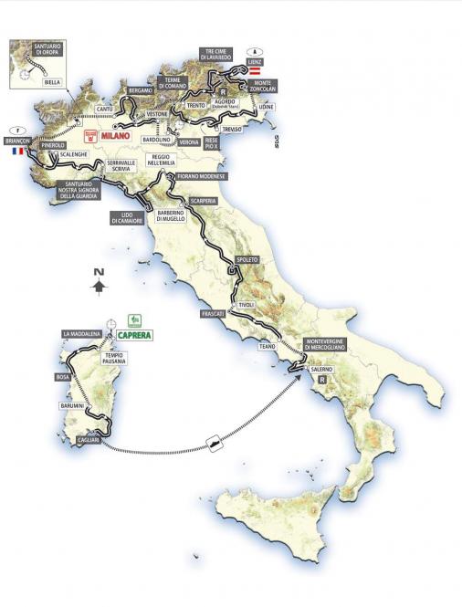 Karte des Giro 2007