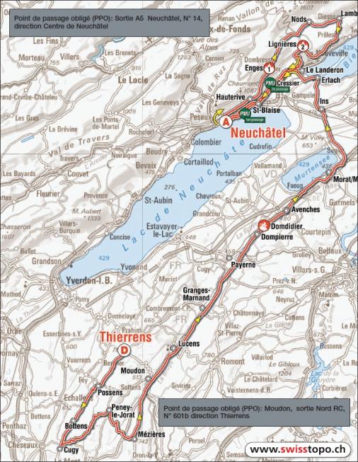 Streckenverlauf Tour de Romandie 2011 - Etappe 3