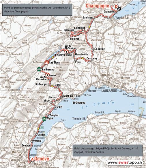 Streckenverlauf Tour de Romandie 2011 - Etappe 5