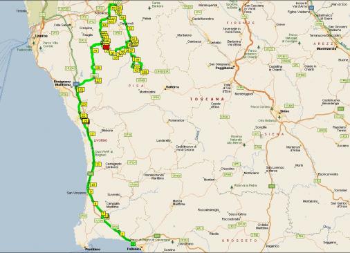 Streckenverlauf Toscana-Terra di ciclismo 2011 - Etappe 2