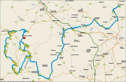 Streckenverlauf Toscana-Terra di ciclismo 2011 - Etappe 5