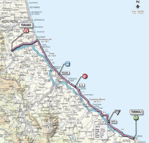 Streckenverlauf Giro d´Italia 2011 - Etappe 10