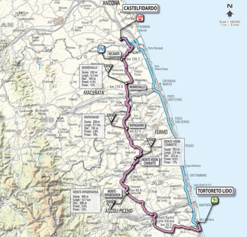 Streckenverlauf Giro d´Italia 2011 - Etappe 11