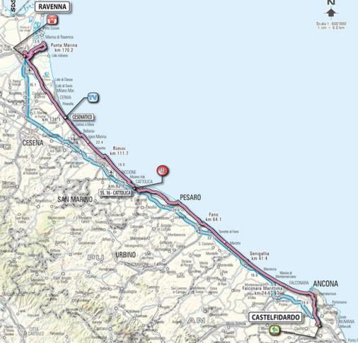 Streckenverlauf Giro d´Italia 2011 - Etappe 12