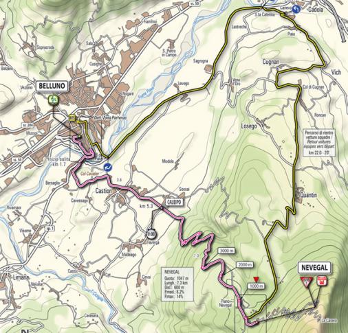 Streckenverlauf Giro d´Italia 2011 - Etappe 16