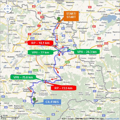 Streckenverlauf Gracia - Orlova 2011 - Etappe 1