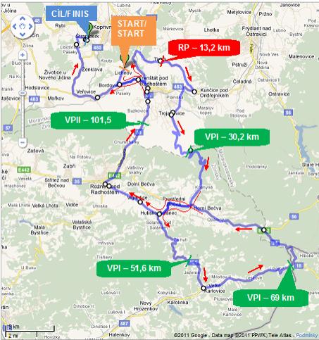 Streckenverlauf Gracia - Orlova 2011 - Etappe 2