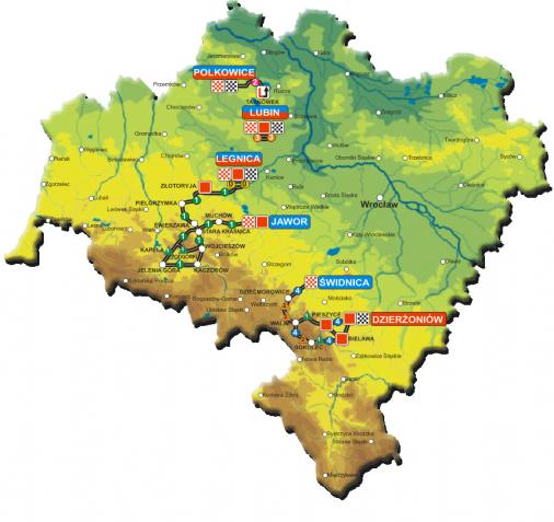 Streckenverlauf Szlakiem Grodw Piastowskich 2011