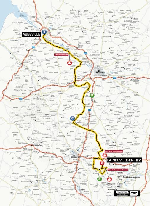 Streckenverlauf Tour de Picardie 2011 - Etappe 1