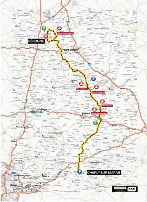 Streckenverlauf Tour de Picardie 2011 - Etappe 3
