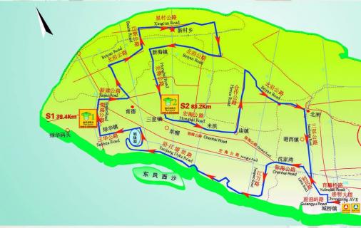 Streckenverlauf Tour of Chongming Island 2011 - Etappe 2