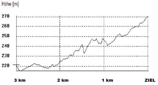 Hhenprofil Int. 3 - Etappenfahrt der Rad-Junioren 2011 - Etappe 2, letzte 3 km