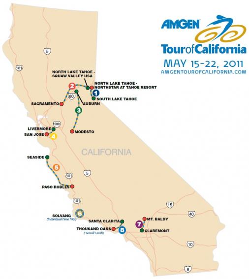 Streckenverlauf Amgen Tour of California 2011