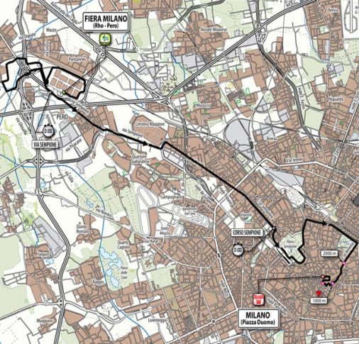 Giro dItalia, Etappe 21: Die neu Strecke des finalen Zeitfahrens in Mailand