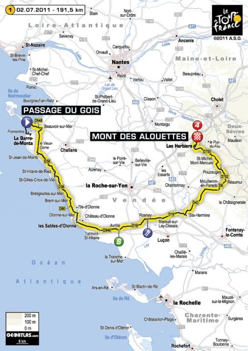 Streckenverlauf Tour de France 2011 - Etappe 1
