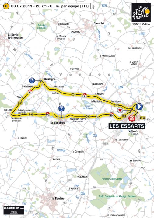 Streckenverlauf Tour de France 2011 - Etappe 2