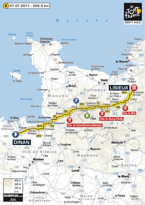 Streckenverlauf Tour de France 2011 - Etappe 6