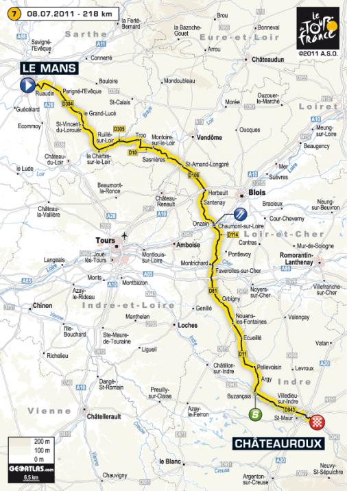 Streckenverlauf Tour de France 2011 - Etappe 7