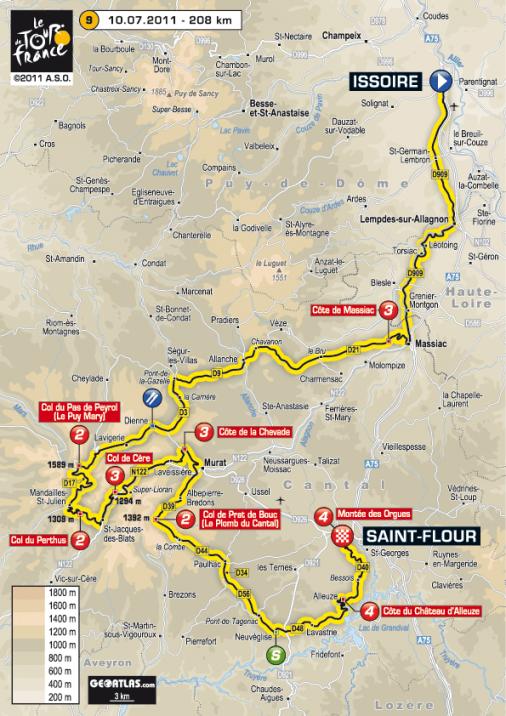 Streckenverlauf Tour de France 2011 - Etappe 9