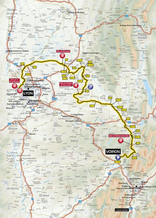 Streckenverlauf Critrium du Dauphin 2011 - Etappe 2