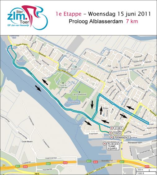 Streckenverlauf Ster ZLM Toer 2011 - Etappe 1