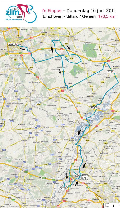 Streckenverlauf Ster ZLM Toer 2011 - Etappe 2