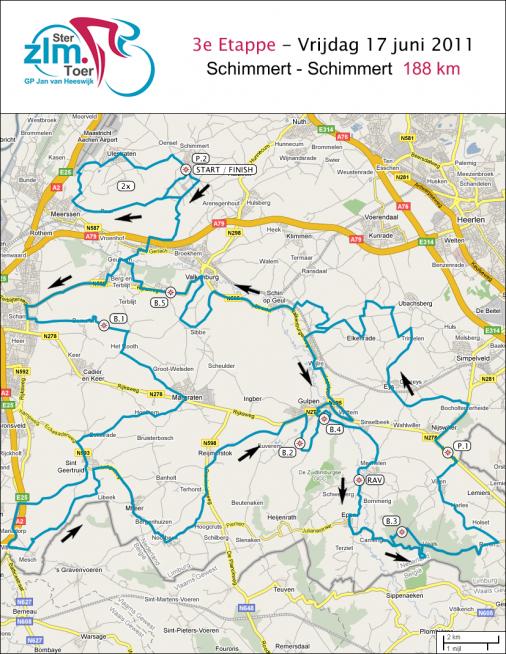 Streckenverlauf Ster ZLM Toer 2011 - Etappe 3