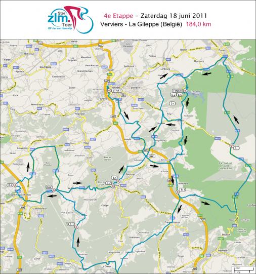Streckenverlauf Ster ZLM Toer 2011 - Etappe 4